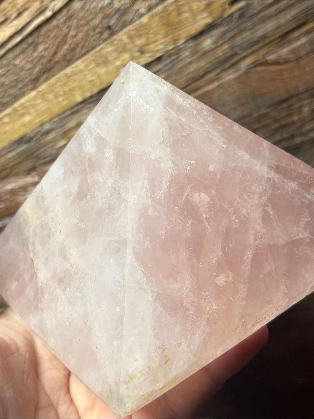 Rose quartz pyramid
